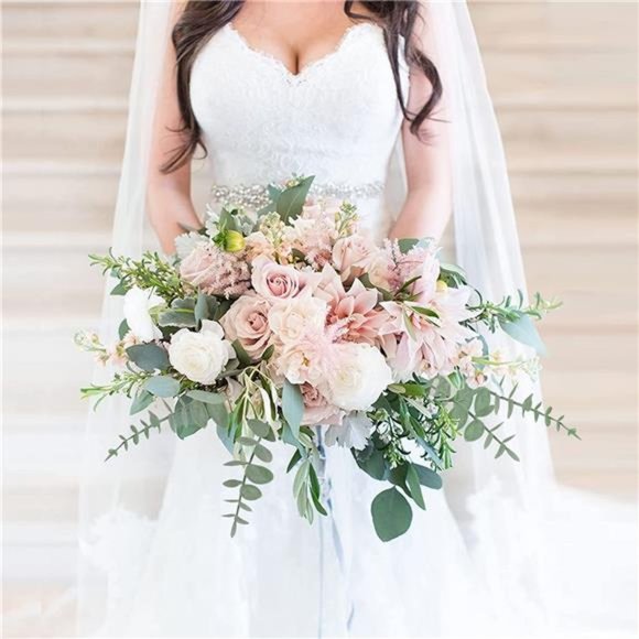 50pcs Artificial Eucalyptus Stems Fake Leaves Stems Real Touch Leaf Branches - Picture 2 of 8